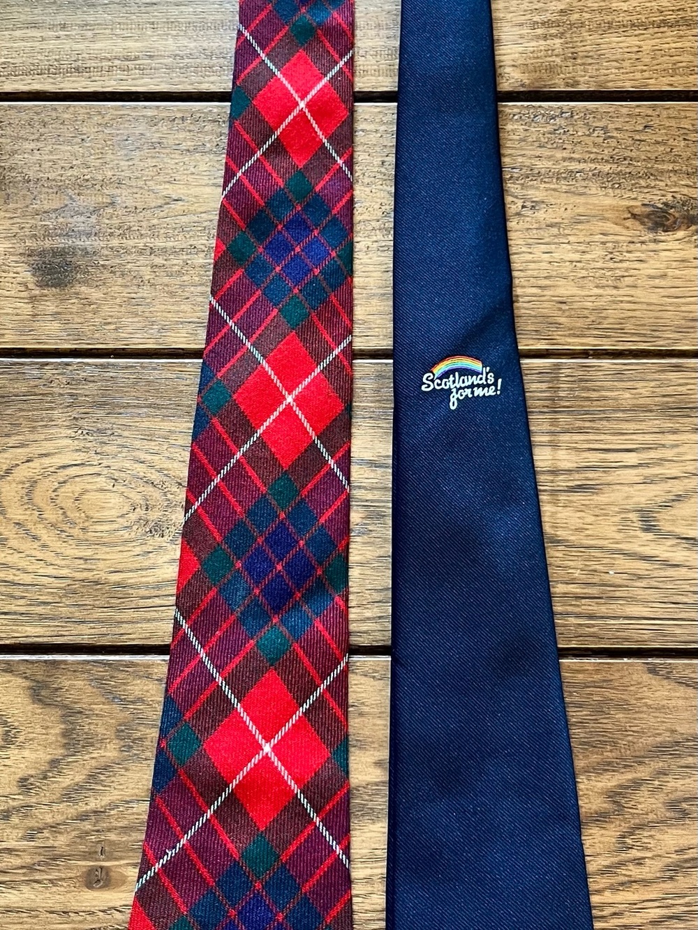 Scotland's For Me! Navy Tie and Fraser Red Tartan Tie Set
